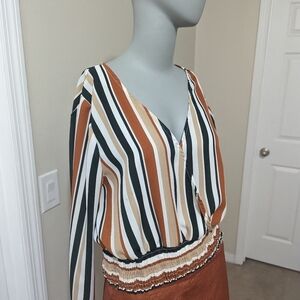 Forever 21 stripe long sleeve top size Large